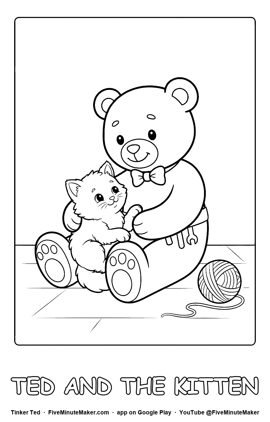 Tinker Ted and the Kitten coloring page