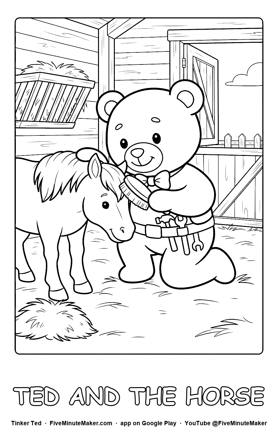 Tinker Ted and the Horse coloring page