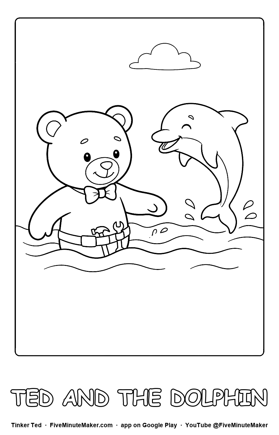 Tinker Ted and the Dolphin coloring page