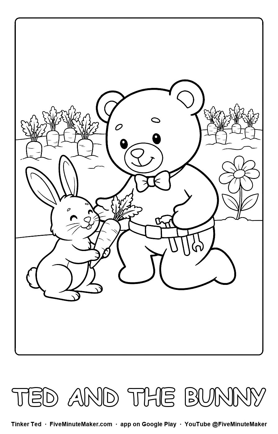 Tinker Ted and the Bunny coloring page