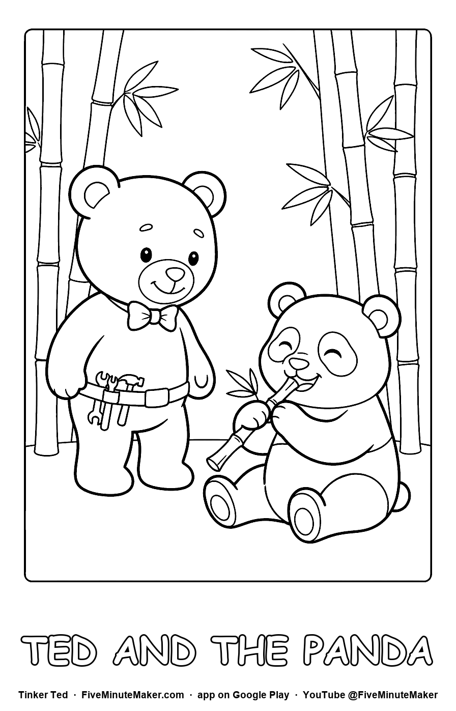 Tinker Ted and the Panda coloring page