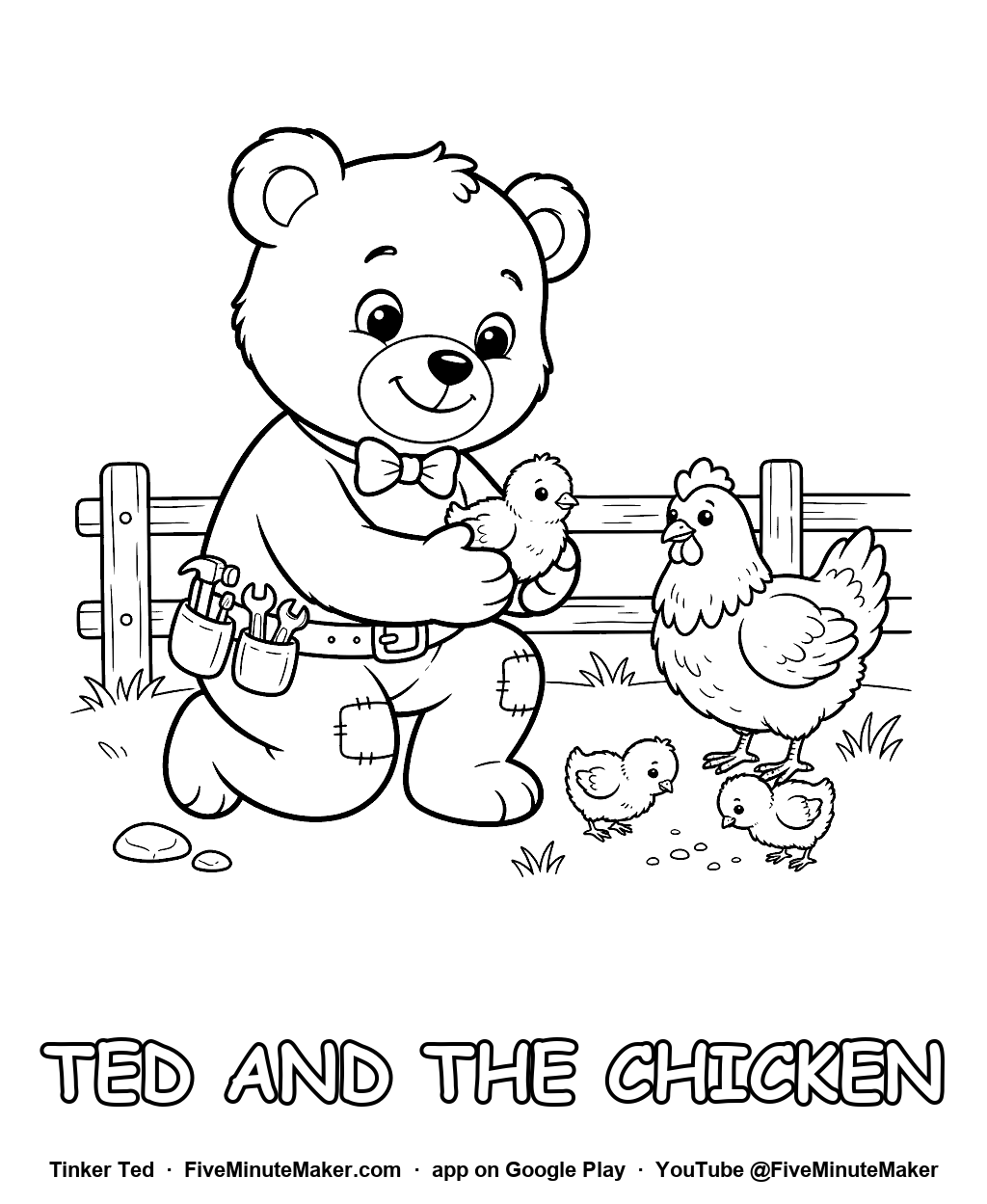 Tinker Ted and the Chicken coloring page