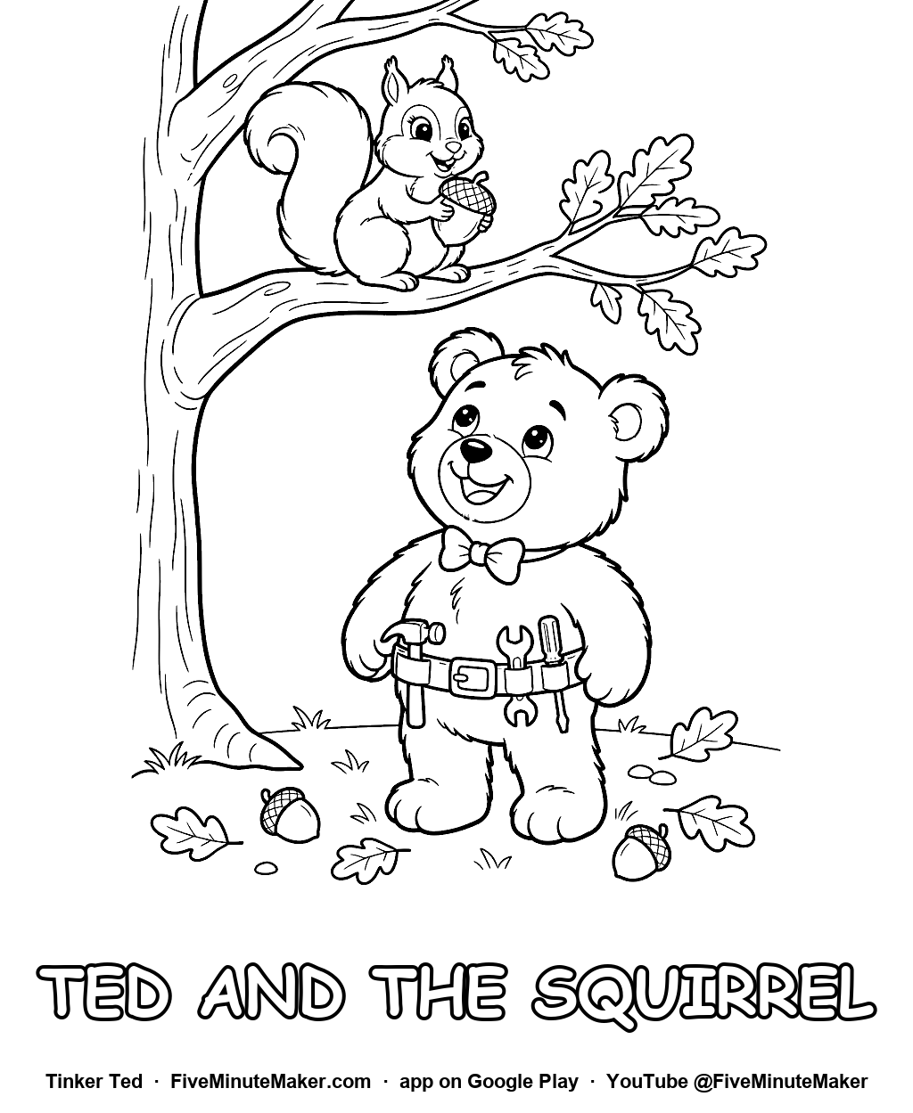Tinker Ted and the Squirrel coloring page