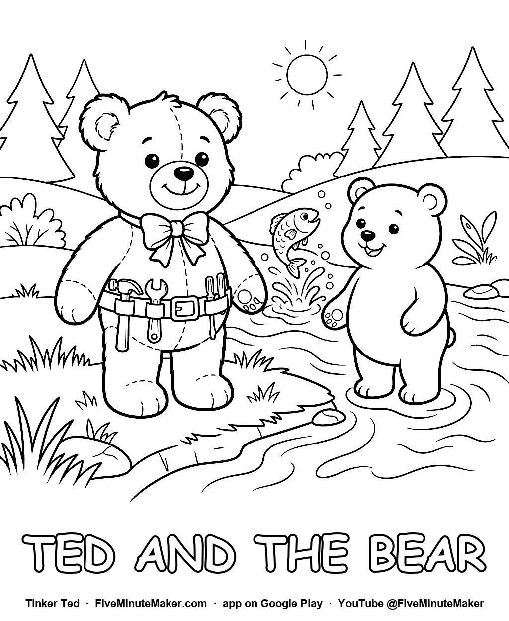 Tinker Ted and the Bear coloring page