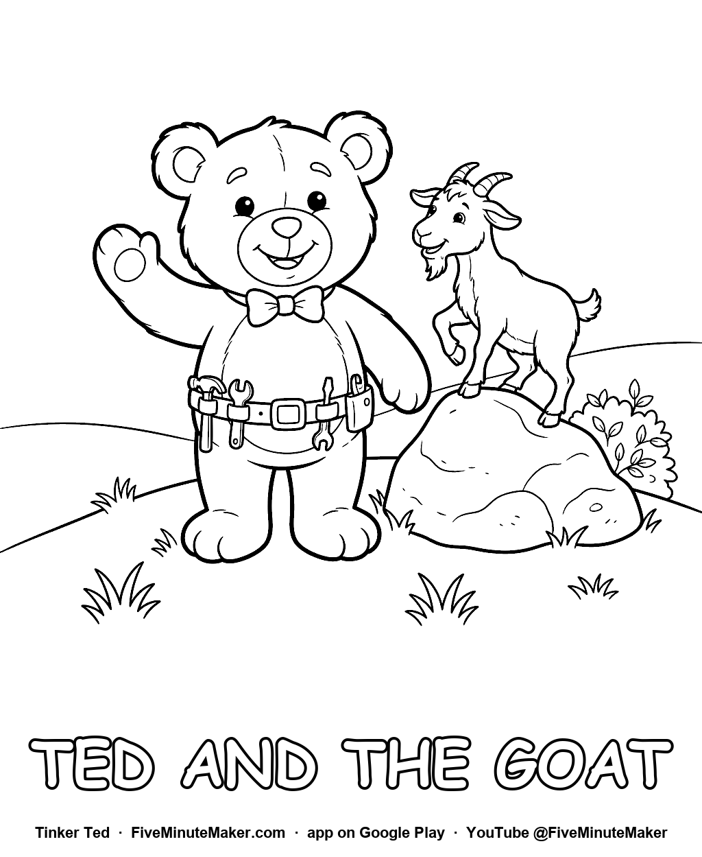 Tinker Ted and the Goat coloring page
