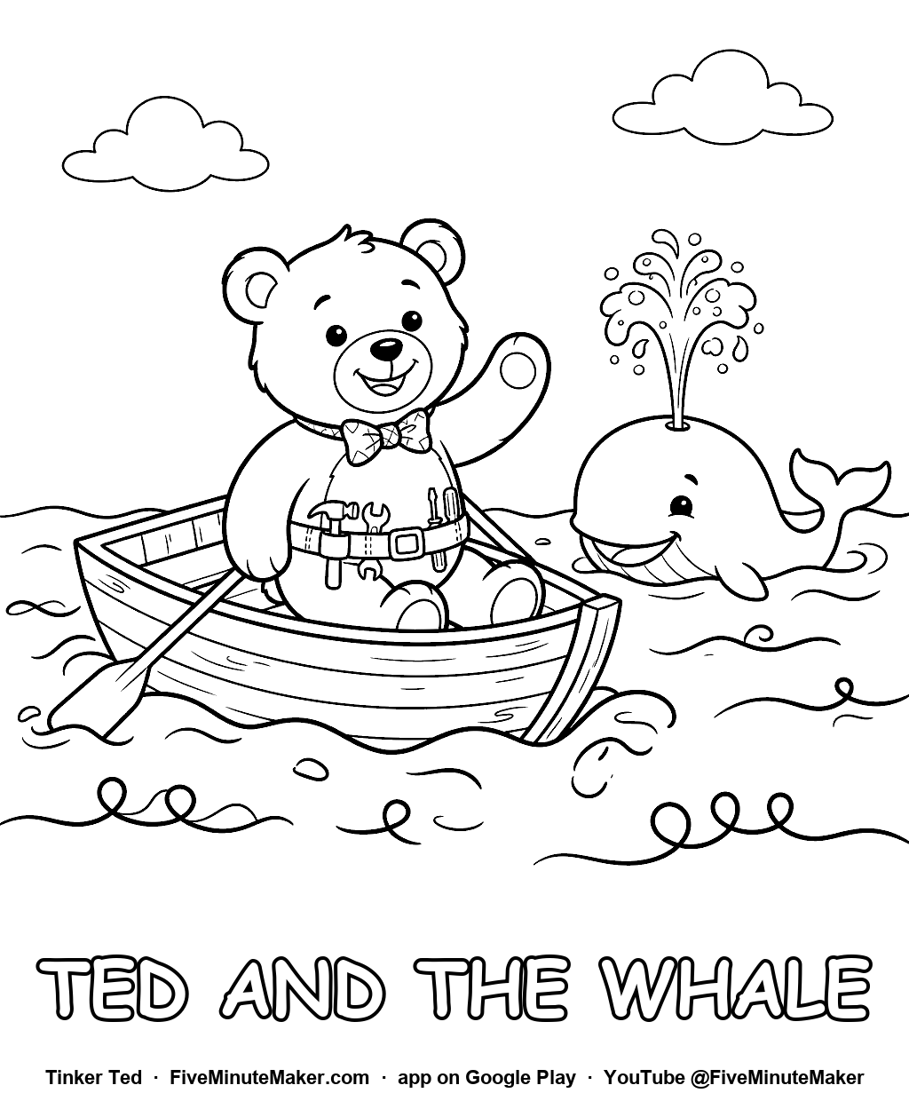 Tinker Ted and the Whale coloring page