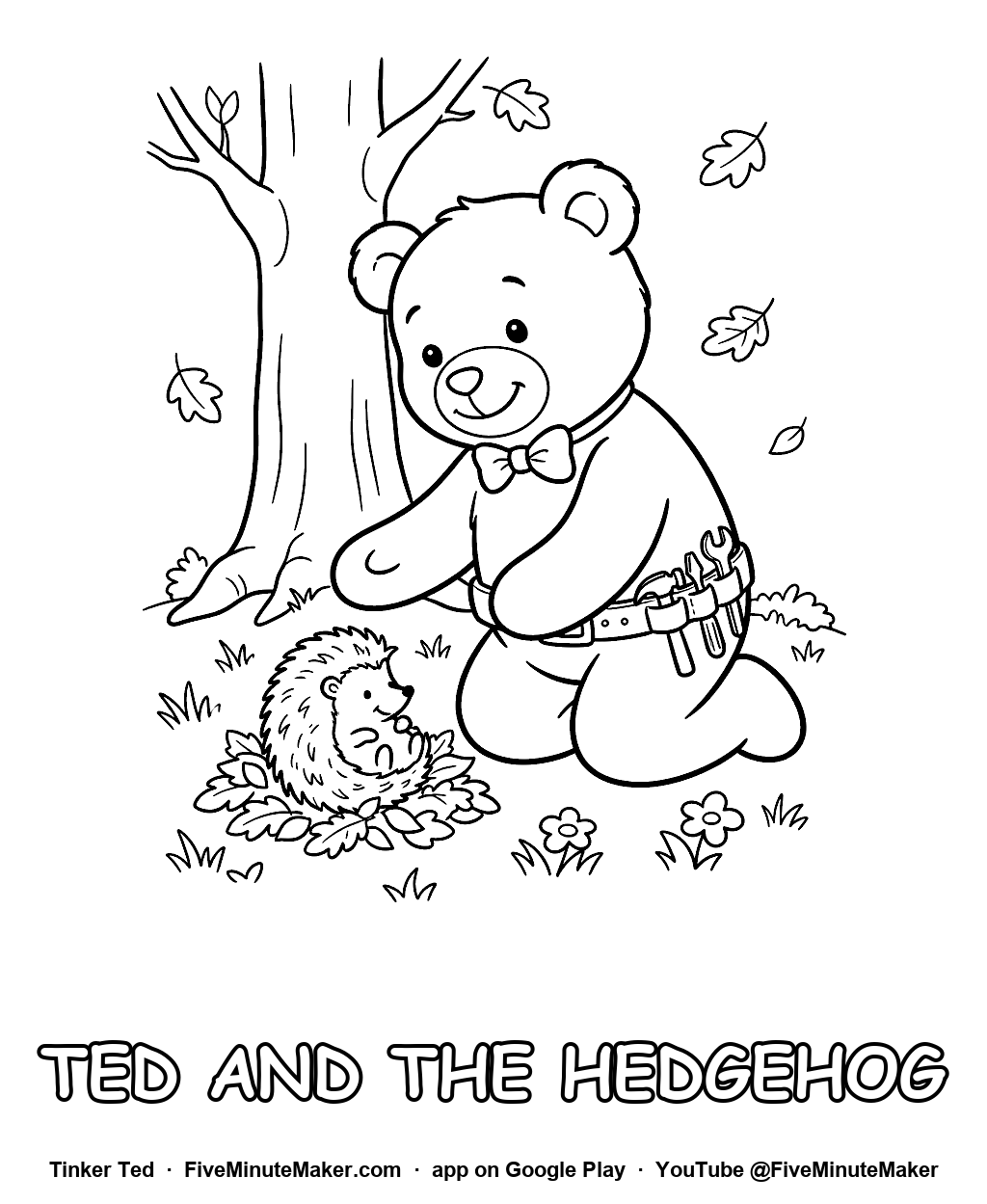 Tinker Ted and the Hedgehog coloring page
