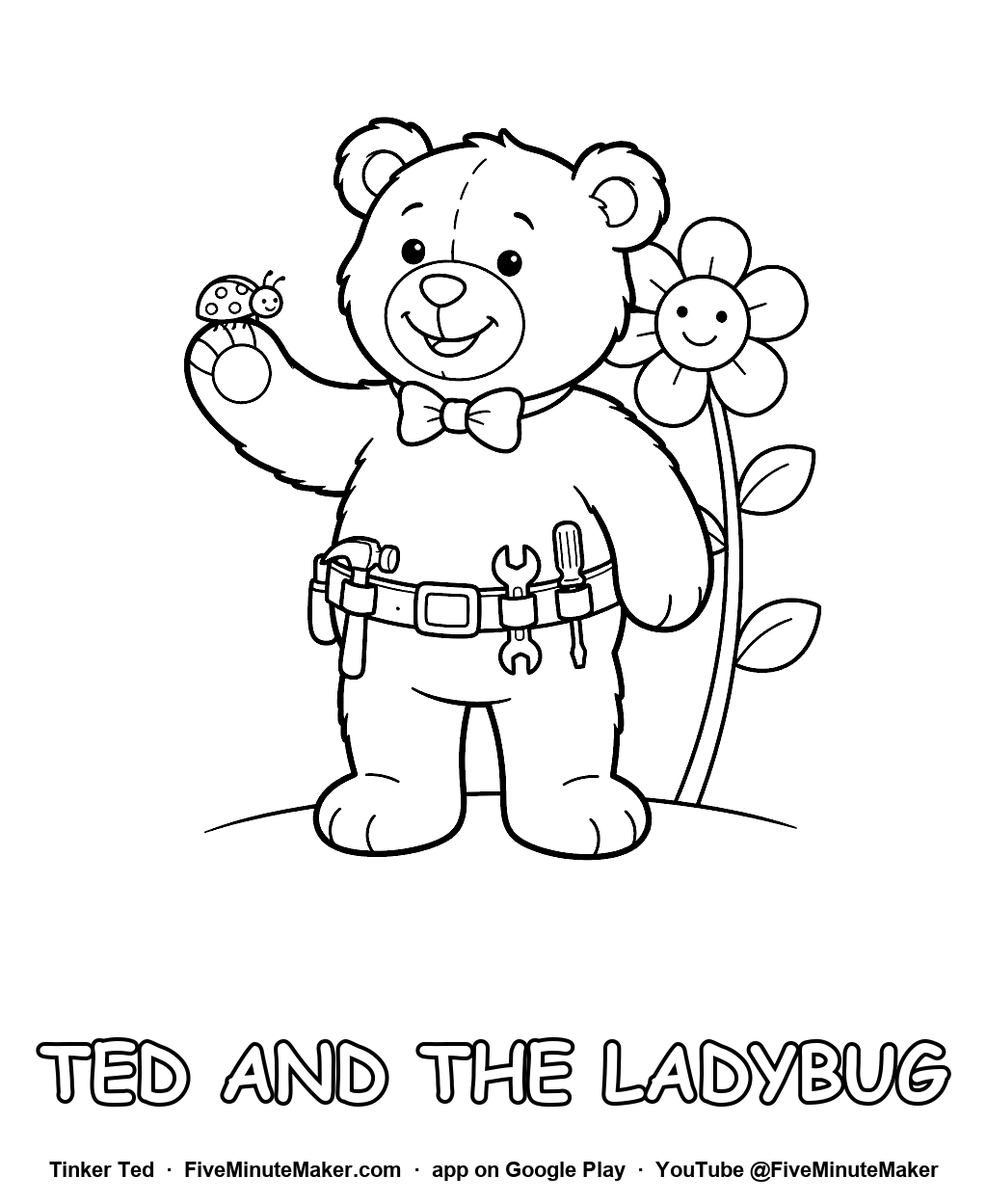 Tinker Ted and the Ladybug coloring page
