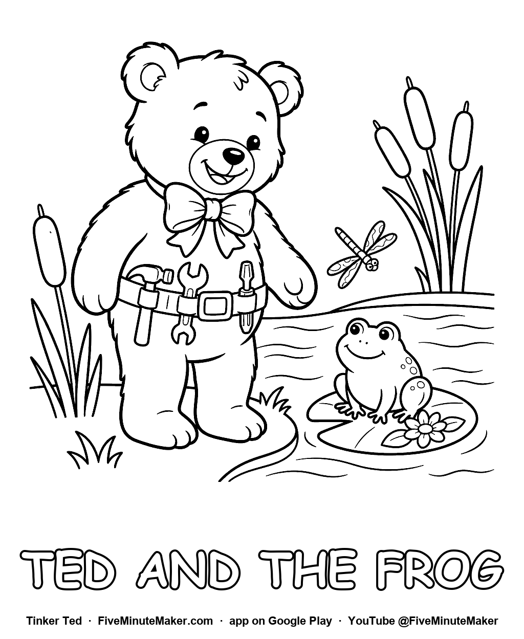 Tinker Ted and the Frog coloring page