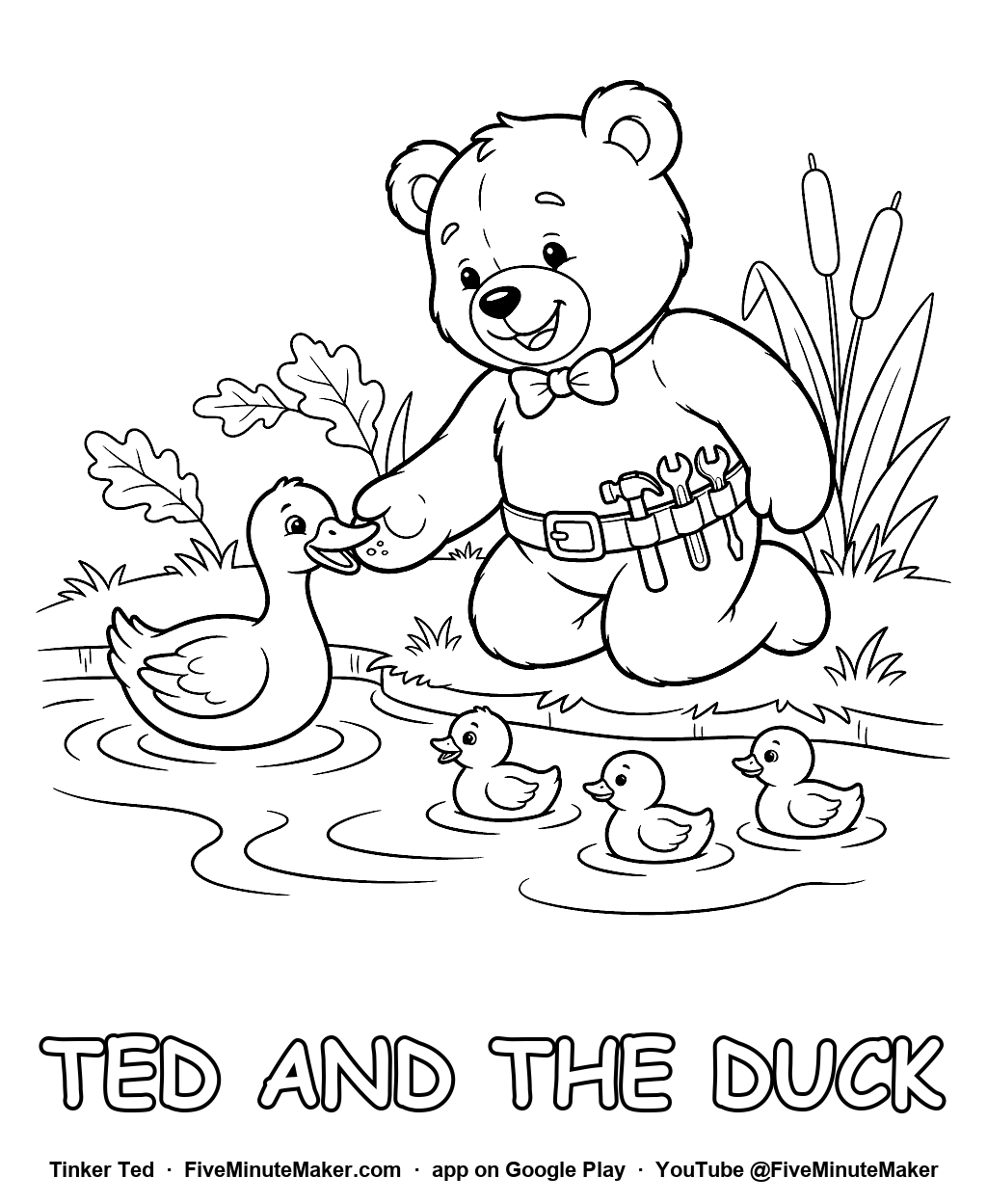Tinker Ted and the Duck coloring page