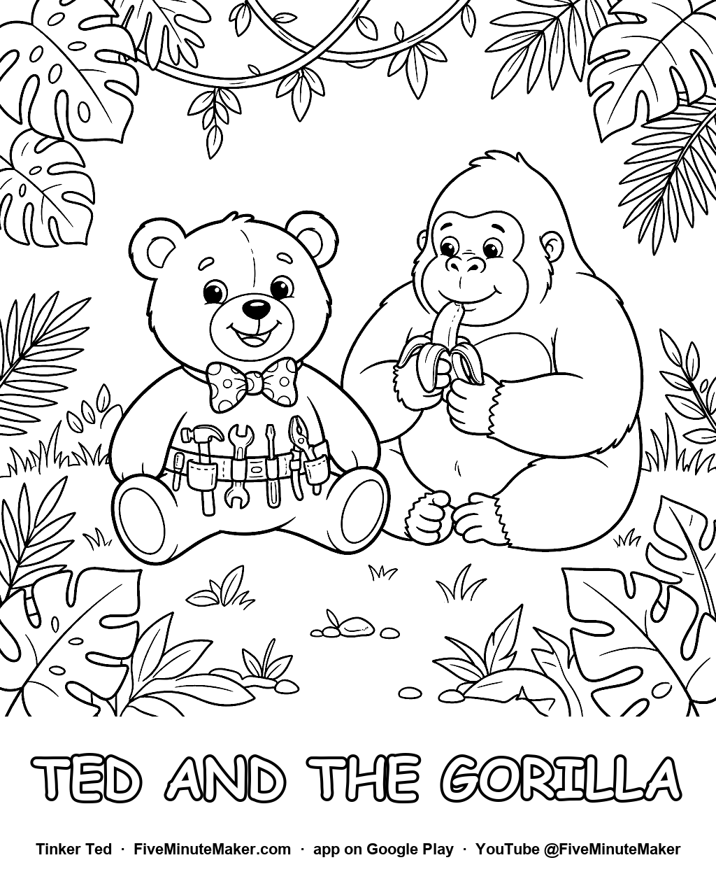 Tinker Ted and the Gorilla coloring page