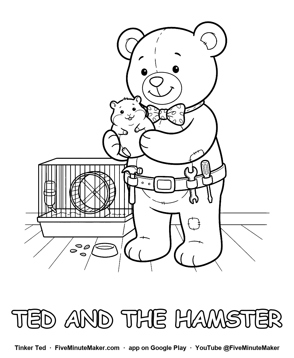 Tinker Ted and the Hamster coloring page