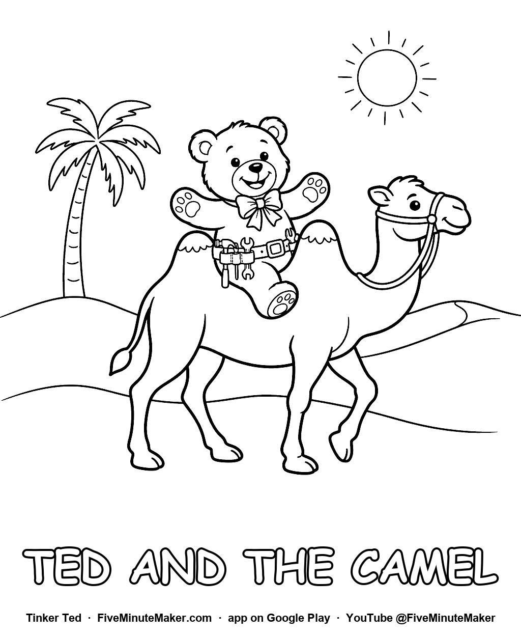 Tinker Ted and the Camel coloring page