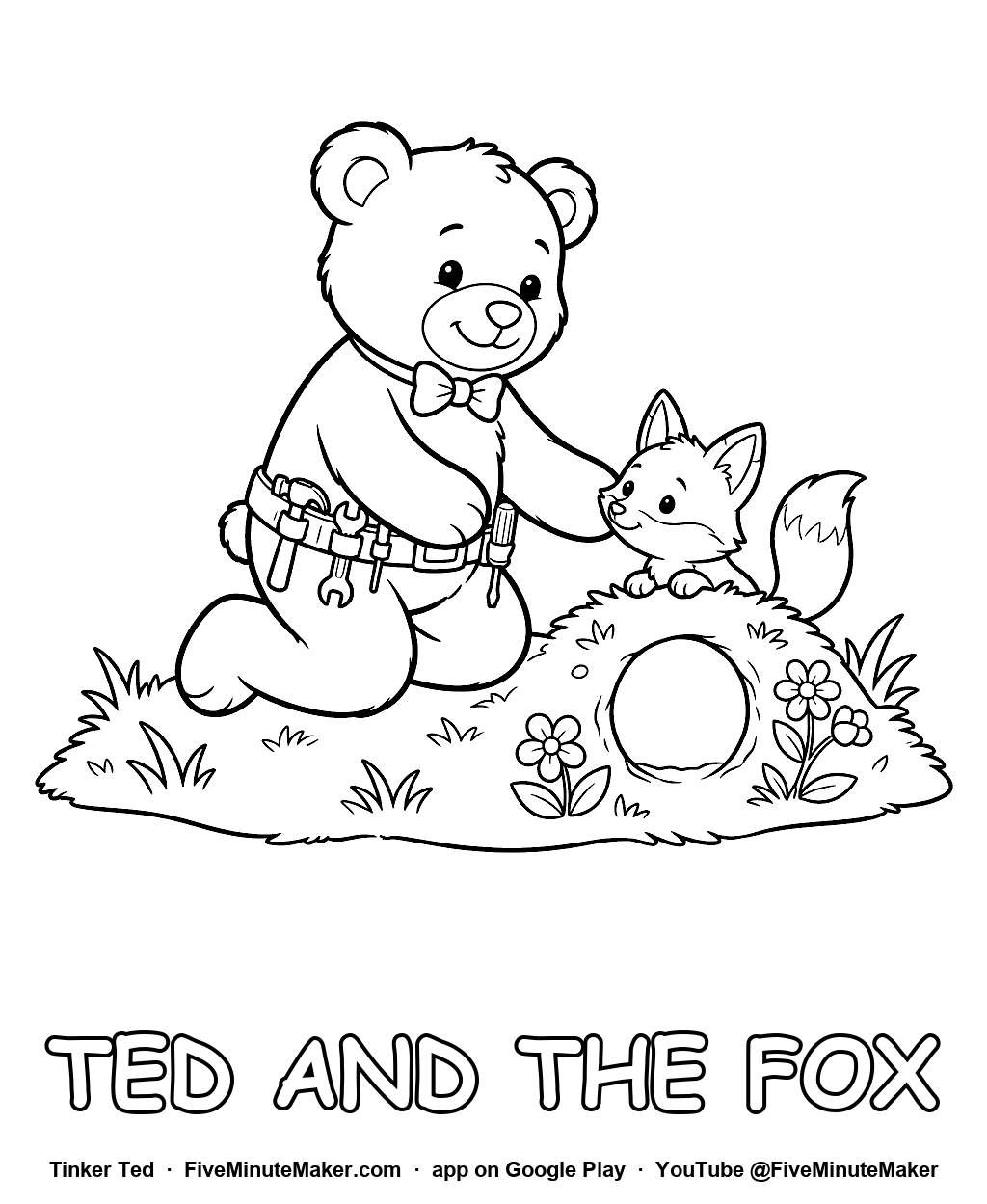Tinker Ted and the Fox coloring page
