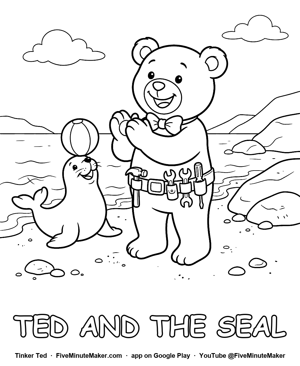 Tinker Ted and the Seal coloring page