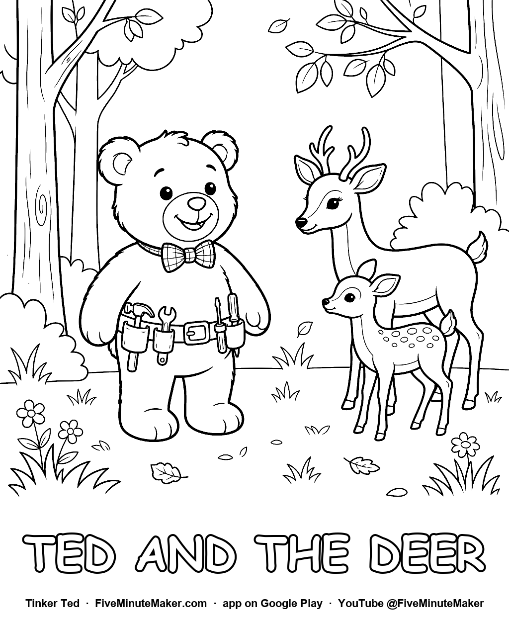 Tinker Ted and the Deer coloring page