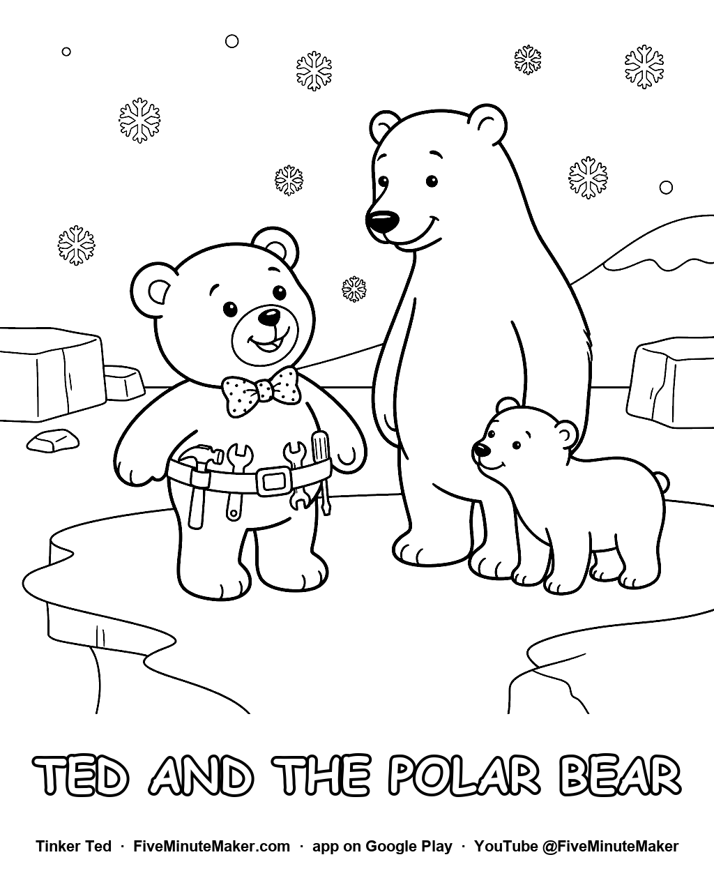 Tinker Ted and the Polar Bear coloring page