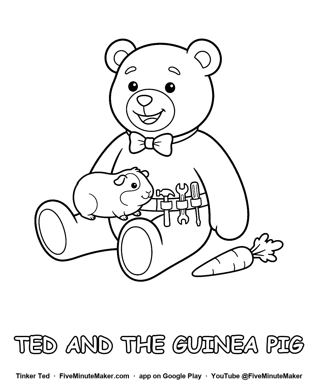 Tinker Ted and the Guinea Pig coloring page