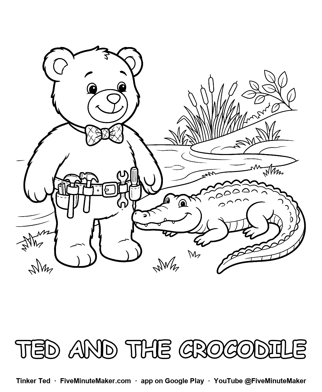 Tinker Ted and the Crocodile coloring page