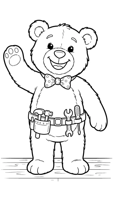 Hi from Tinker Ted coloring page