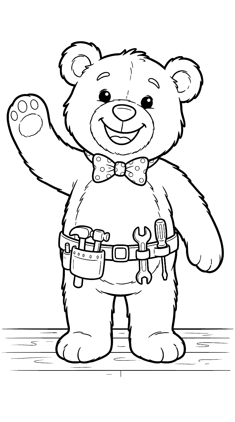 Hi from Tinker Ted coloring page