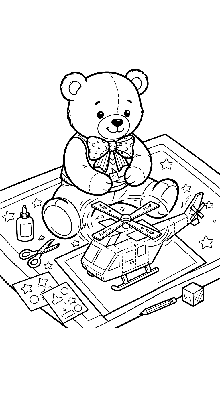 Paper Helicopter coloring page