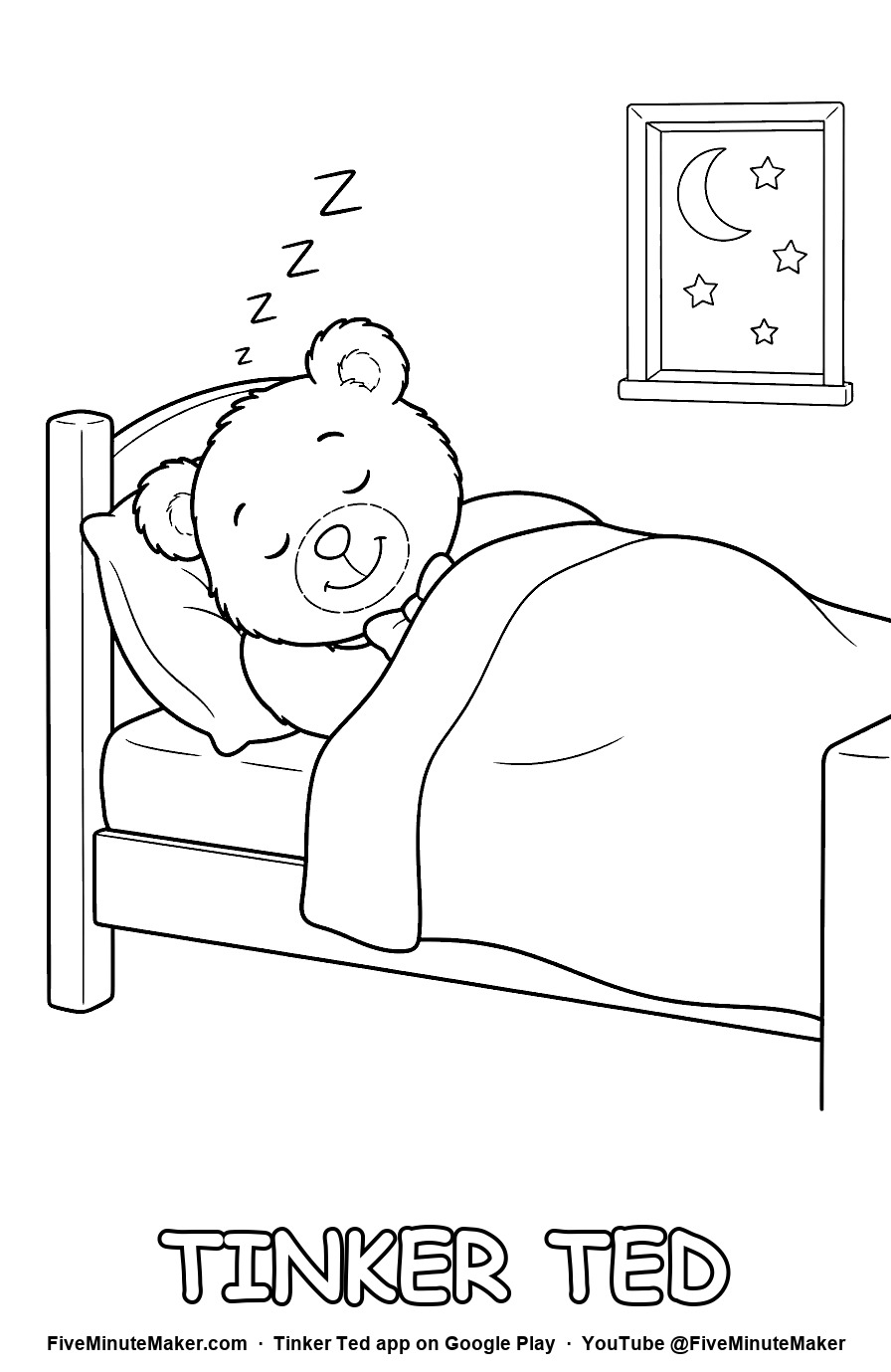 Goodnight Ted coloring page