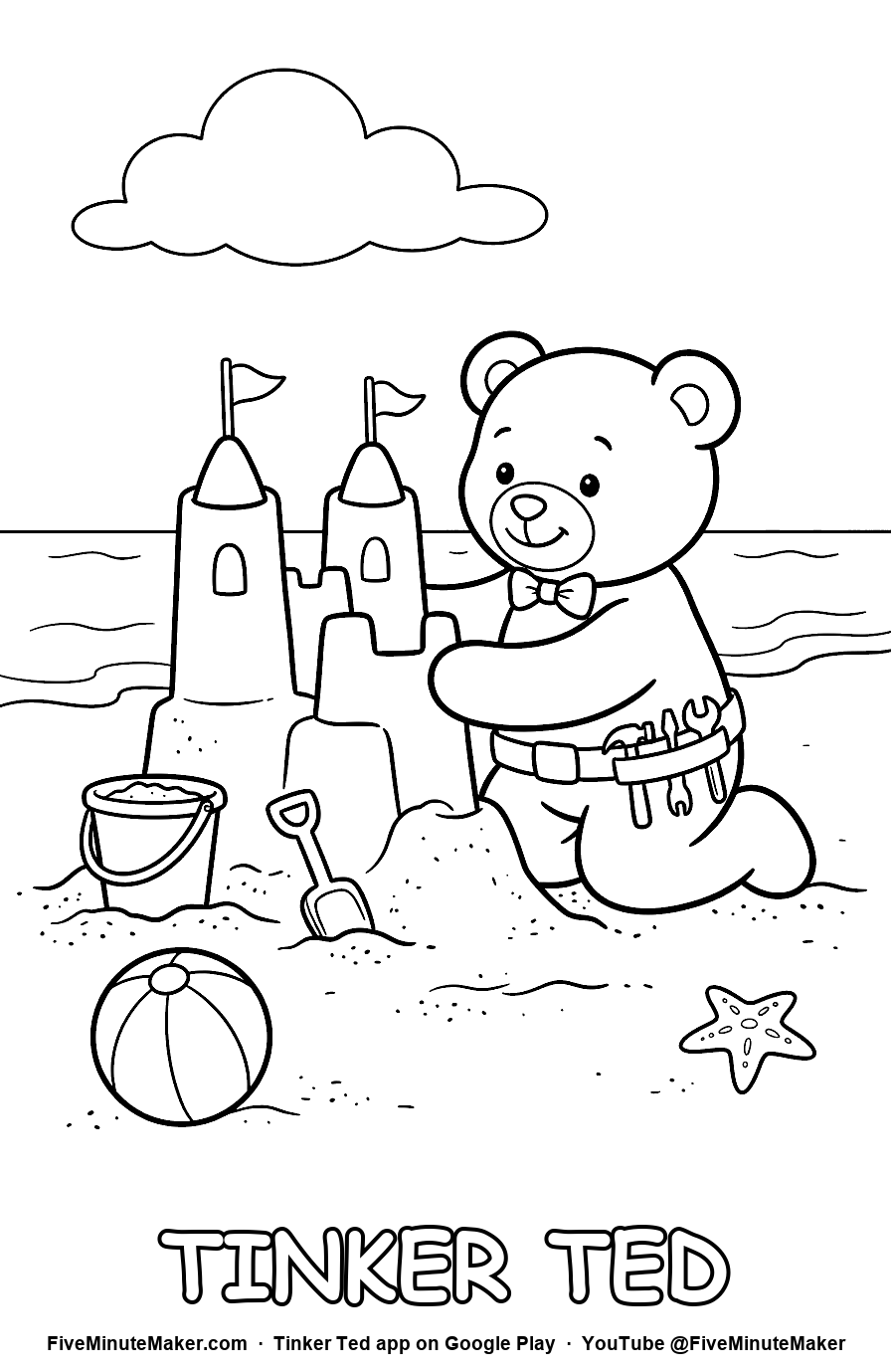 Sandcastle coloring page
