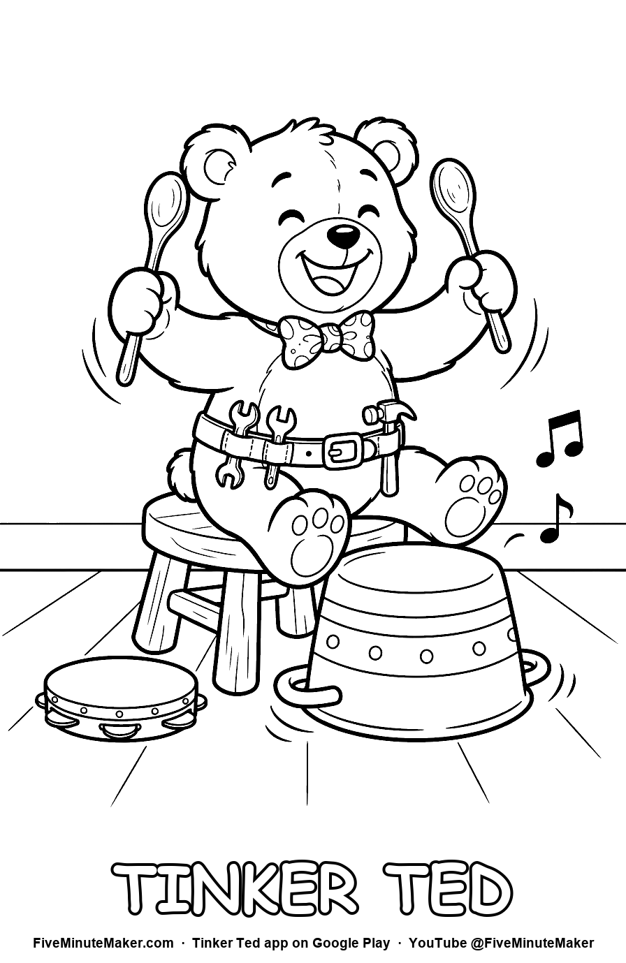 Pot Drummer coloring page