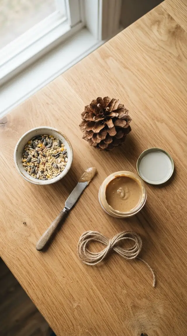 Supplies for Pine Cone Bird Feeder