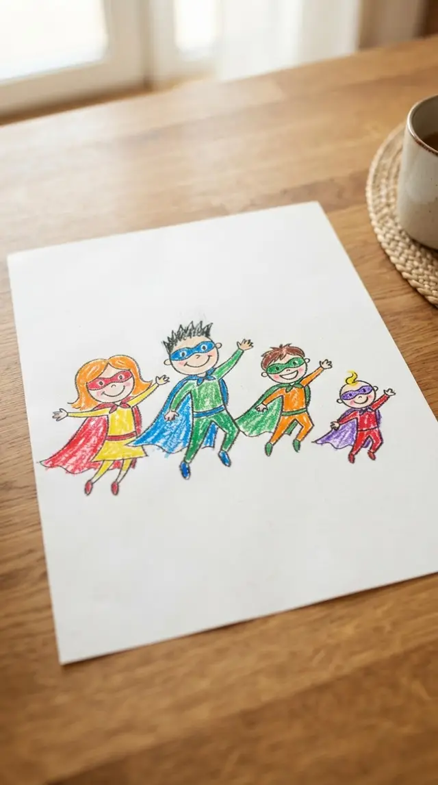 Draw Your Family as Superheroes kids challenge