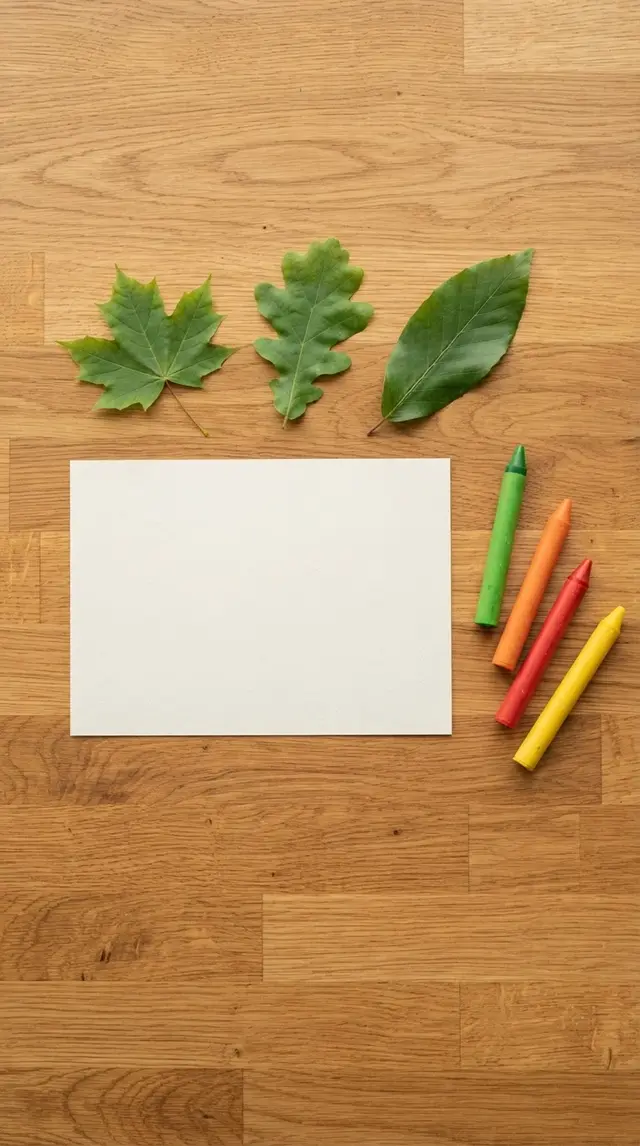Leaf Rubbing Art step 1