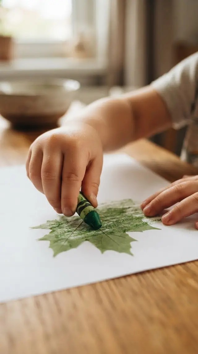 Leaf Rubbing Art step 2