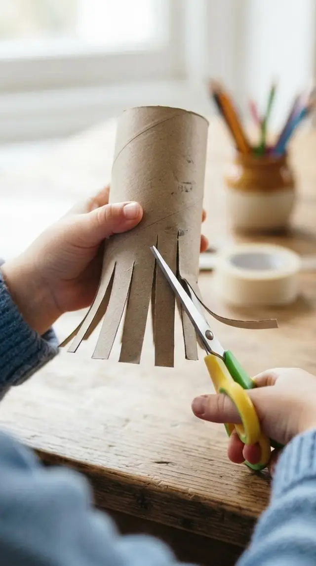 Paper Roll Octopus step 1