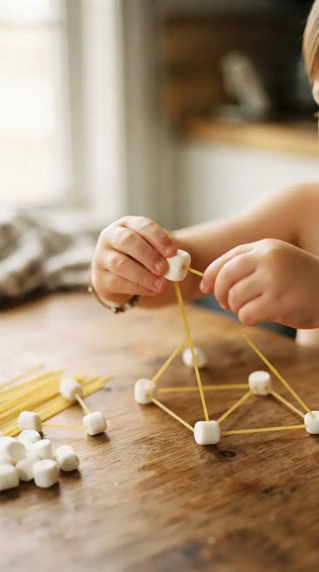 Spaghetti and Marshmallow Bridge step 2