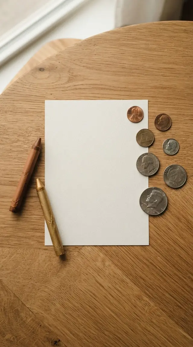 Supplies for Coin Rubbing Treasure Map