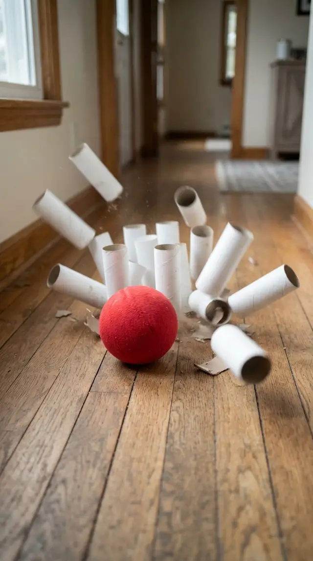 Cardboard Tube Bowling step 3
