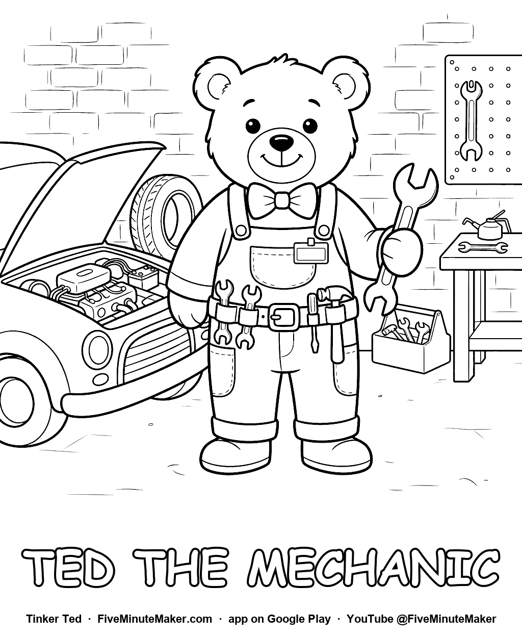 Tinker Ted the Mechanic coloring page