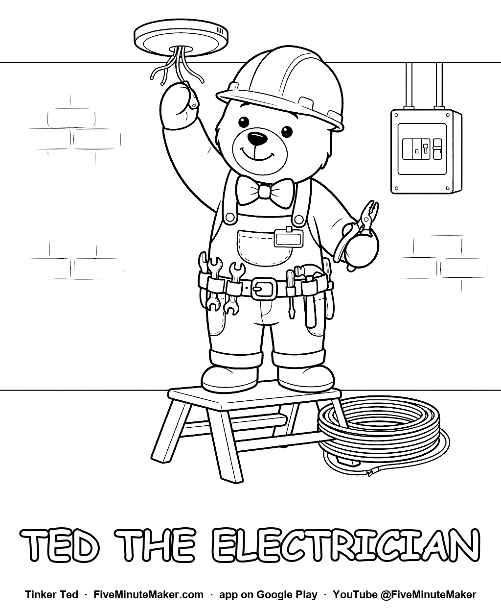 Tinker Ted the Electrician coloring page