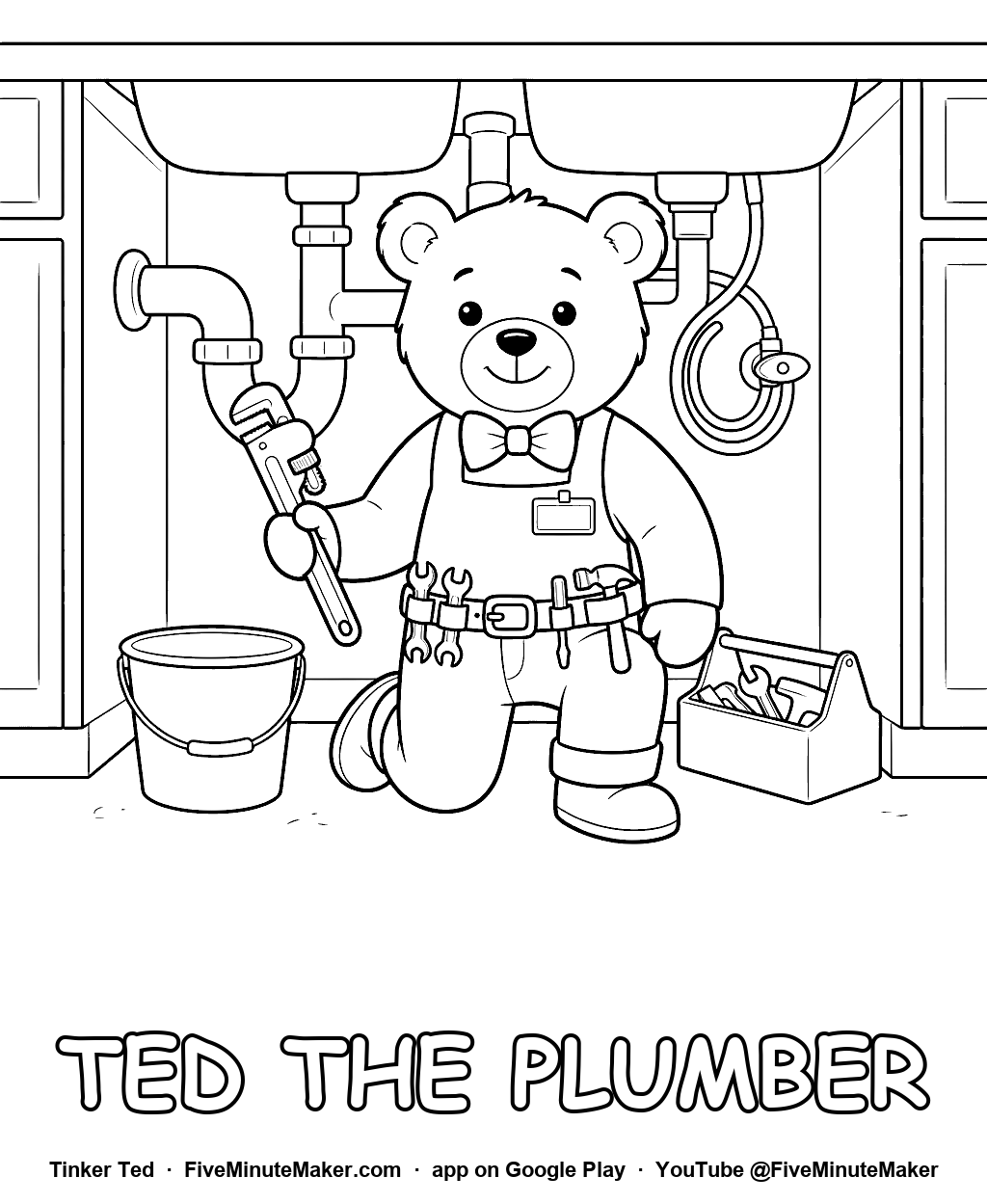 Tinker Ted the Plumber coloring page