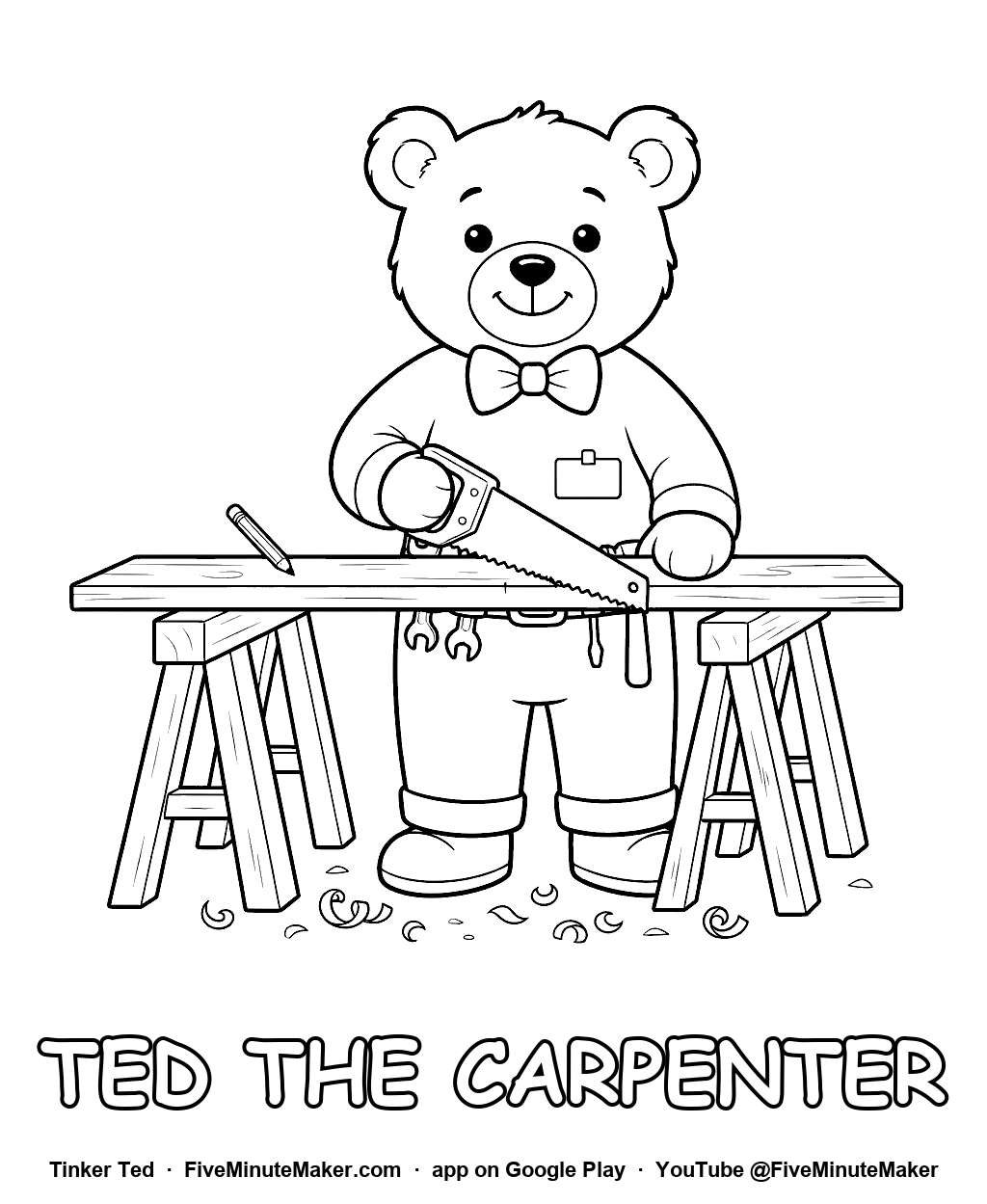 Tinker Ted the Carpenter coloring page