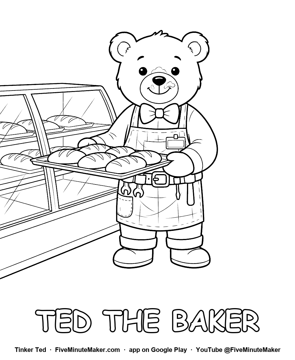 Tinker Ted the Baker coloring page