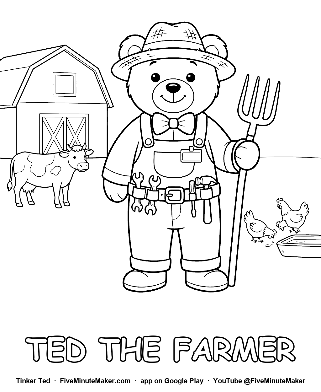 Tinker Ted the Farmer coloring page