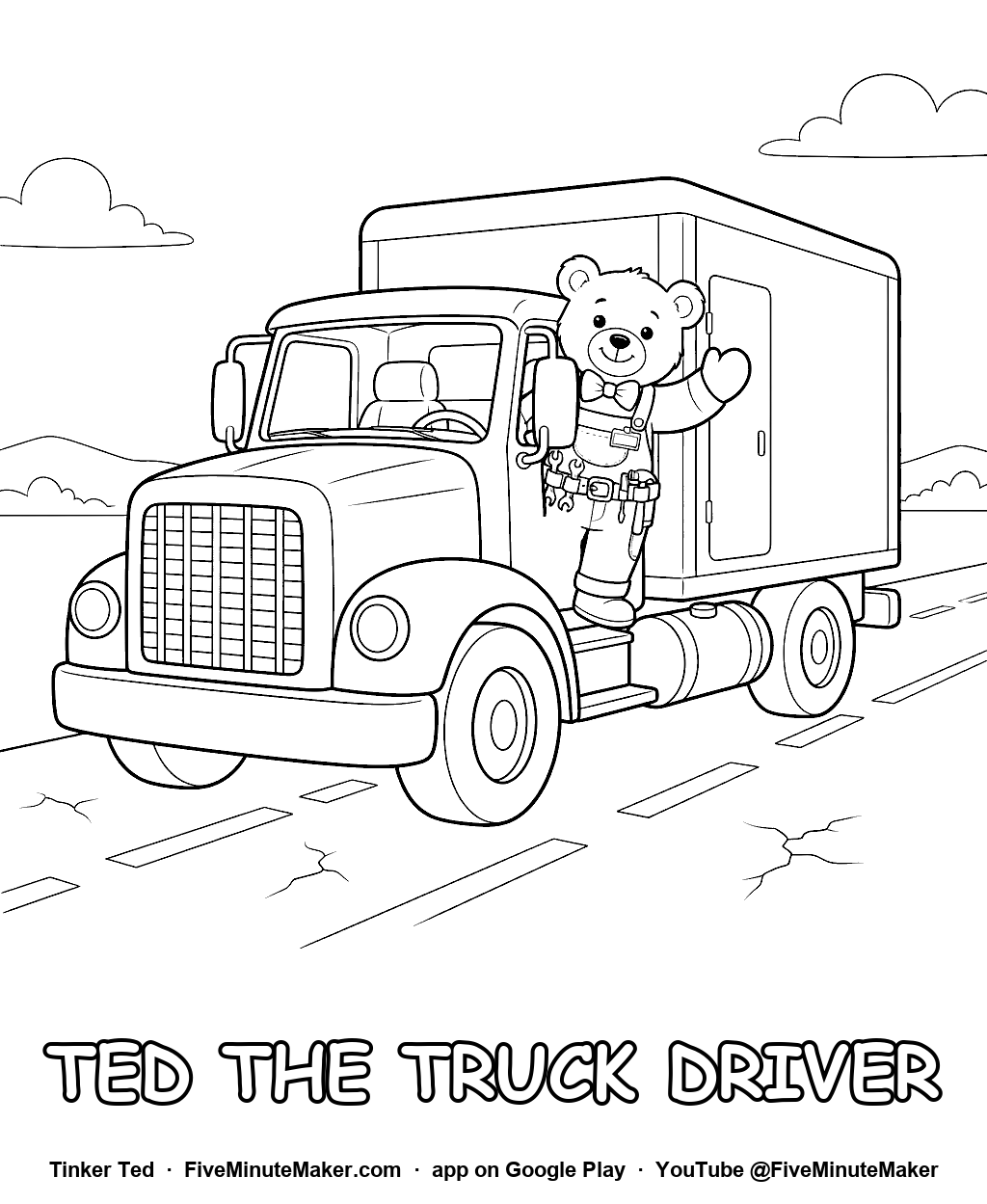 Tinker Ted the Truck Driver coloring page