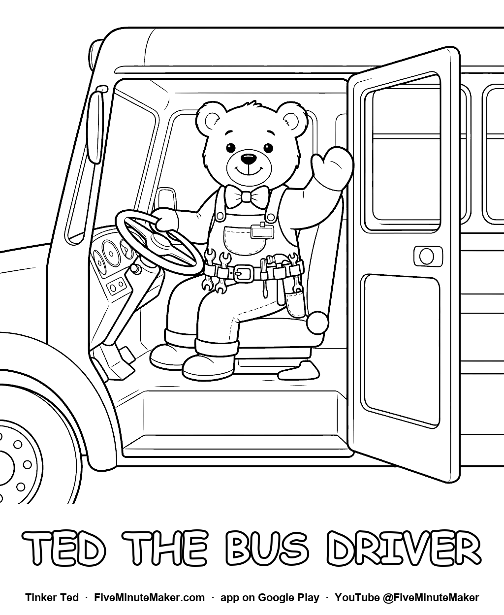 Tinker Ted the Bus Driver coloring page