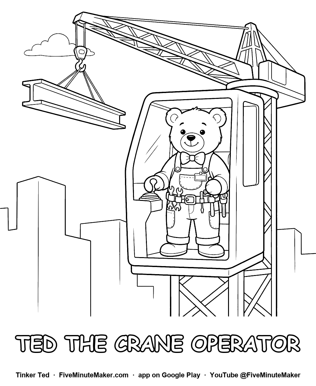 Tinker Ted the Crane Operator coloring page