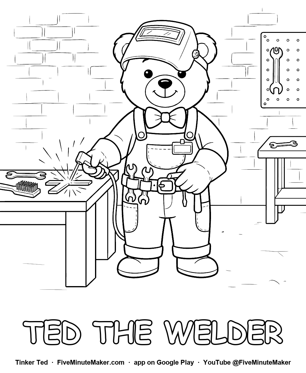 Tinker Ted the Welder coloring page