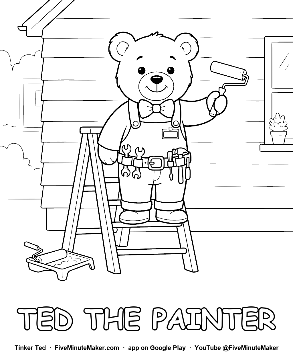 Tinker Ted the Painter coloring page