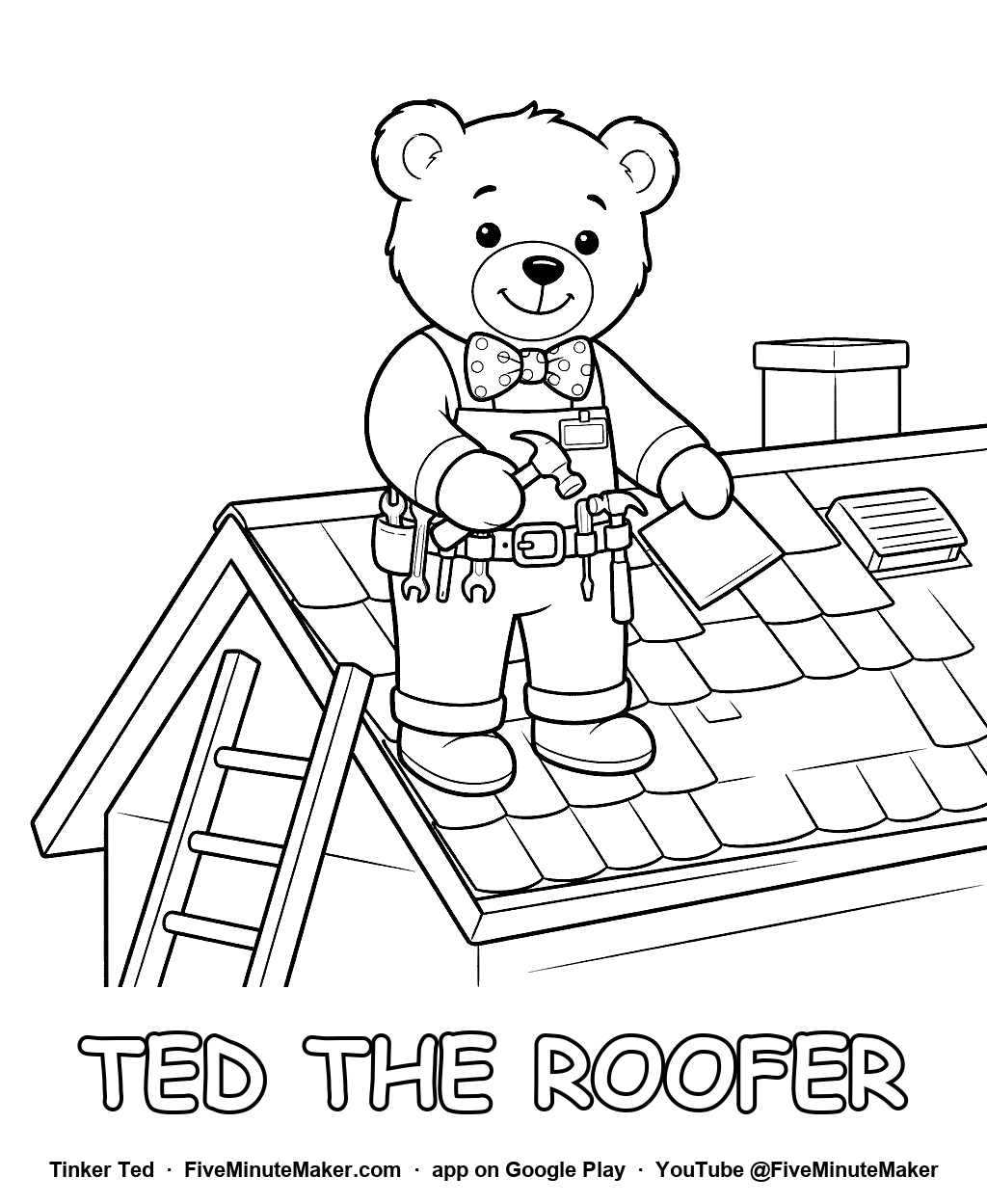 Tinker Ted the Roofer coloring page