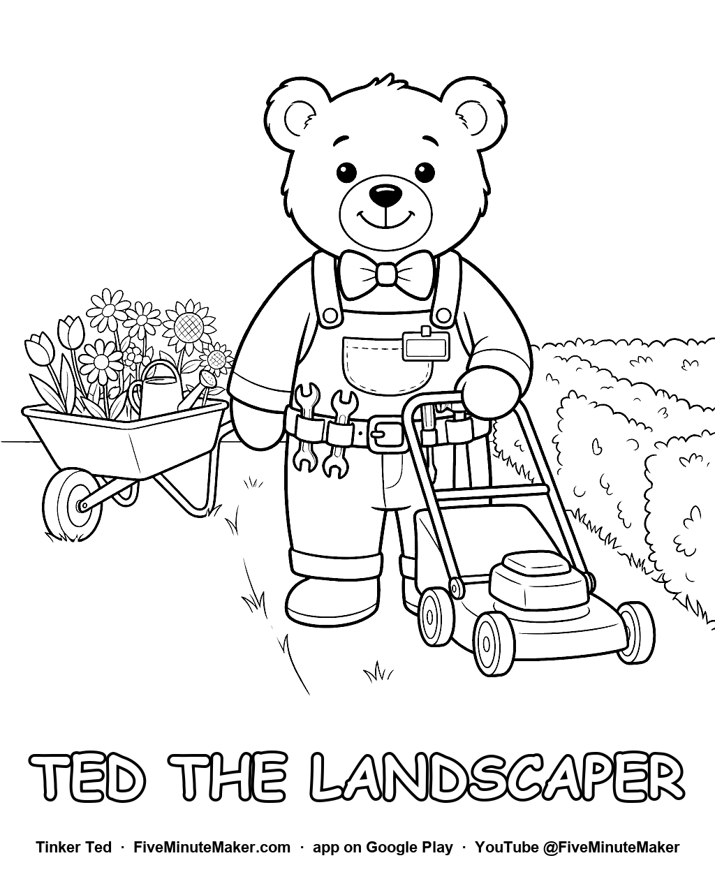 Tinker Ted the Landscaper coloring page